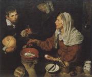 Diego Velazquez Old woman in the eggs roast oil painting on canvas